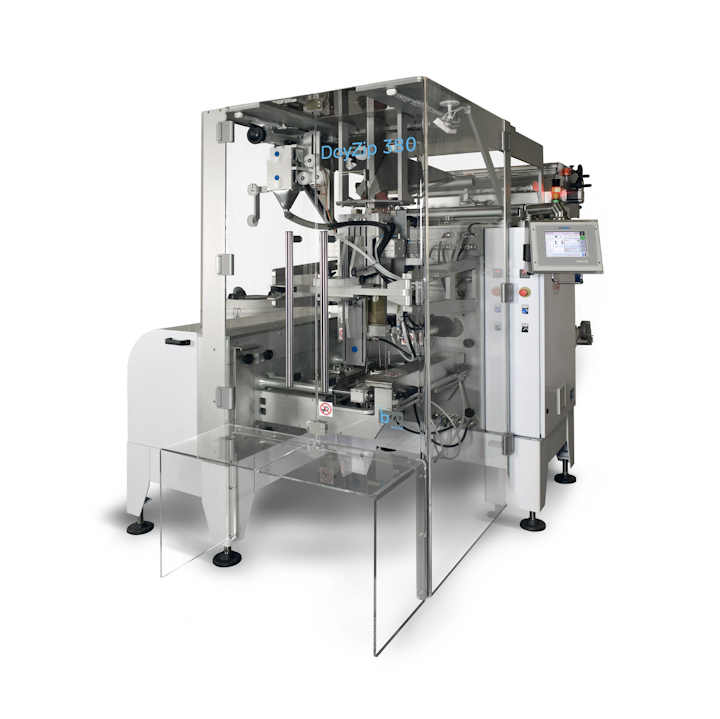 Máquina embolsadora vertical, para formado, llenado, sellado, DoyZip380, de BW Flexible Systems.