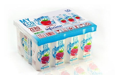 Paquete de 12 unidades envueltos en plástico retráctil.