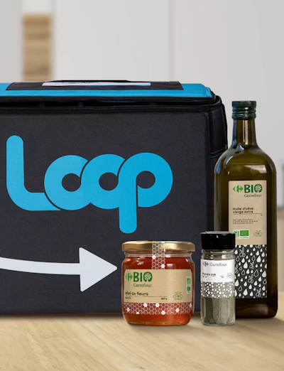 La plataforma Loop reenvasa los productos y los regresa en las bolsas a los consumidores.