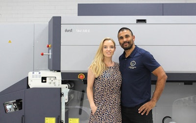 Los esposos Emma y Nick Godwin de Label Image, en Perth, Australia.