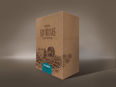 Caja con apariencia de corcho Tequila San Matías Tahona