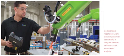 Robots colaborativos pueden trabajar cerca de las personas.