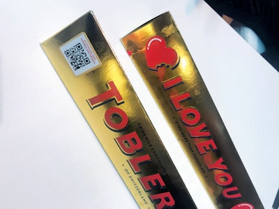 Toblerone de Mondelez, con códigos QR personalizados y tecnología de serialización masiva.
