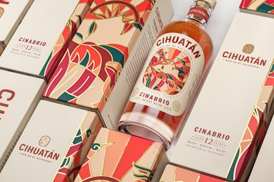 Ilustraciones de etiquetas de ron inspiradas en leyendas mayas