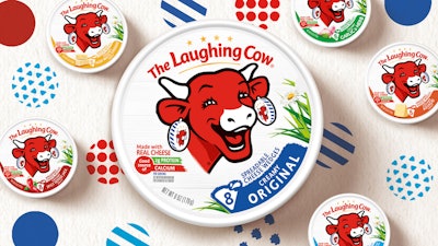 Vaca que ríe actualizada transmite alegría de comer botanas