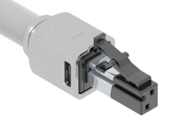El conector de enchufe blindado Ethernet de un solo par SP1 de Panduit proporciona una terminación de campo simple para un cable de cobre blindado de 1 par de 18 AWG que cumple con las normas ANSI/TIA-568.5 (borrador) SP1 e IEC 61156-13 y -14 (borrador).