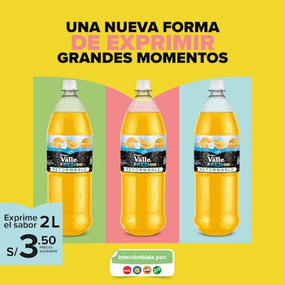 Por primera vez, la marca de jugos Frugos del Valle Fresh lanza una botella retornable.