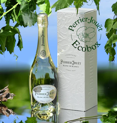 La prestigiosa marca de champán con sede en Francia, Maison Perrier-Jouët, ha lanzado una nueva caja de regalo de diseño ecológico fabricada con fibra 100 % natural procedente de bosques certificados por el FSC en el norte de Europa.