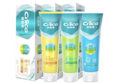 NICE Group de China ha cambiado al nuevo tubo reciclable de PE/EVOH para todas sus marcas de pasta de dientes, incluida su línea de cuidado de dientes y encías, Cnice.