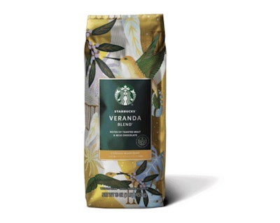 La nueva bolsa de café Starbucks Veranda Blend ofrece una experiencia visual innovadora en su diseño.