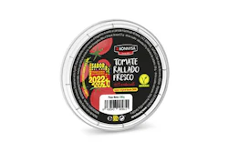 La tapa del envase para tomate rallado fresco de Bonnysa es totalmente biodegradable y compostable.