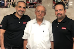 Directivos de Garrido Printing Equipment (de izquierda a derecha): Nicolás Garrido, vicepresidente y gerente general; Diego Garrido, fundador; y Juan Garrido, vicepresidente y director técnico.