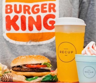 Burger King se asocia con Recup para ofrecer vasos reutilizables en Alemania.