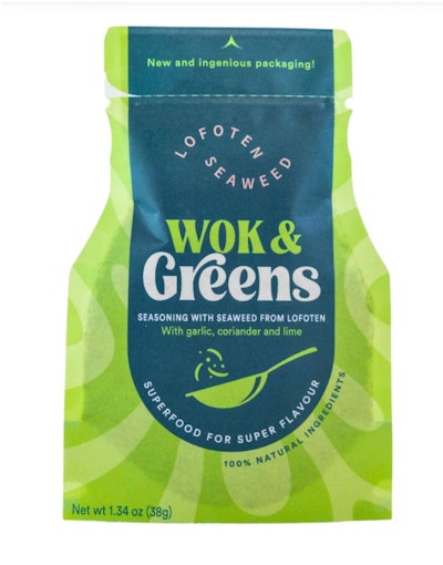 Lofoten Seaweed se convirtió en la primera empresa en el mundo en comercializar una tecnología de bolsa innovadora llamada sistema Push & Dose Sprinkle Pouch.