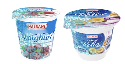 Yogur Milsani con empaque con marca de agua digital.