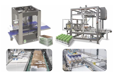 Robótica de embalaje: la celda de recogida y colocación PKR Delta (izq.) y el robot PKR Gantry (der.) de EndFlex.