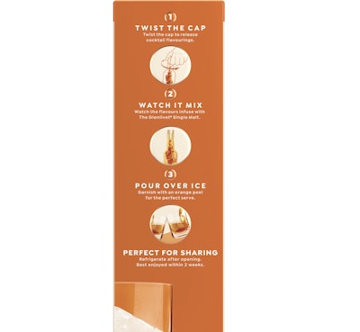 Los consumidores probablemente no necesitarán instrucciones, pero una descripción de tres pasos está impresa en la tapa secundaria de la caja de cartón para ilustrar el concepto para los compradores curiosos en el comercio minorista.