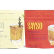 Suministrado por ePac Flexible Packaging, la nueva bolsa parable para los productos de bolsitas de té de Sayso está hecho de una laminación de rPET, PET metalizado y PE y tiene un contenido total de PCR del 43,5%.