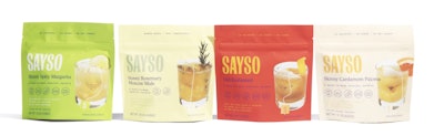 Suministrado por ePac Flexible Packaging, la nueva bolsa parable para los productos de bolsitas de té de Sayso está hecho de una laminación de rPET, PET metalizado y PE y tiene un contenido total de PCR del 43,5%.