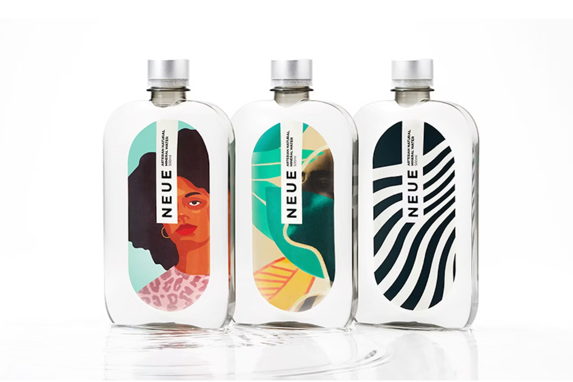 El arte de la etiqueta de NEUE Water es una parte intr&iacute;nseca de la experiencia premium, ya que presenta diferentes colecciones dise&ntilde;adas por artistas que cambian con cada temporada de moda.