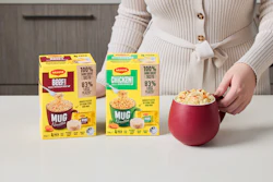 Tanto los fideos en taza Maggi como los fideos de pollo y carne de res de 2 Minutos envueltos en un 50% de plástico reciclado marcan un cambio significativo hacia soluciones de empaque más sustentables en este segmento del mercado de alimentos de preparación instantánea.