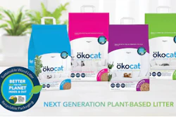 Nuevo empaque para la arena natural ökocat de Healthy Pet es una bolsa de papel de doble pared con un asa también de papel de múltiples envolturas que se pega entre las capas de la bolsa para mayor resistencia y durabilidad.