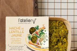 L’Atelier V de Francia tiene en el mercado una mezcla de lentejas amarillas con coco, curry, cilantro y cúrcuma, como muestra de un procesamiento de nivel gourmet por debajo de lo que se considera como ultraprocesado.
