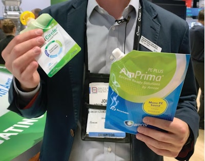 AmPrima PE PLUS de Amcor, soluciones reciclables de alto rendimiento con rigidez, claridad y gráficos.