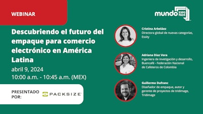 El seminario digital 'Descubriendo el futuro del empaque para comercio electrónico en América Latina' es un evento organizado por EXPO PACK y Mundo EXPO PACK.