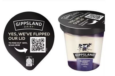 La marca Chobani Gippsland Dairy ha reducido casi la mitad del contenido de plástico de su empaque eliminando la tapa y la cuchara de plástico.