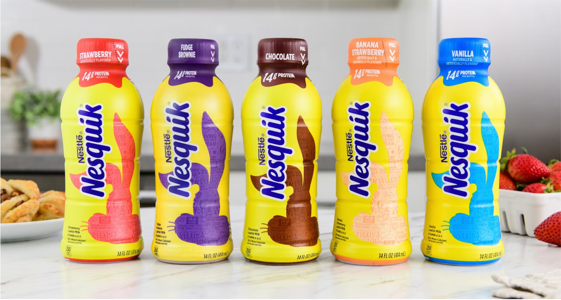 Los siete sabores de Nesquik estar&aacute;n disponibles con la nueva etiqueta reciclable retr&aacute;ctil en junio de este a&ntilde;o.