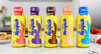 Los siete sabores de Nesquik estarán disponibles con la nueva etiqueta reciclable retráctil en junio de este año.