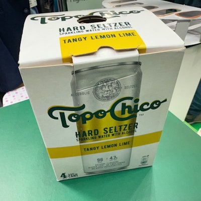 Multiempaque de cartón para Topo Chico cortado y plegado en equipos Highcon.