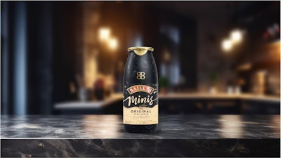 Detrás de la última botella de papel de Baileys.