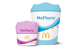 Tanto la versión tradicional como la Mini del popular postre McFlurry se ofrecerán ahora en Estados Unidos en vasos de cuatro solapas que suprime el uso de tapas plásticas