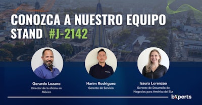 Gerardo Lozano, Harim Rodríguez e Isaura Lorenzao, equipo regional de bXperts en EXPO PACK 2025.