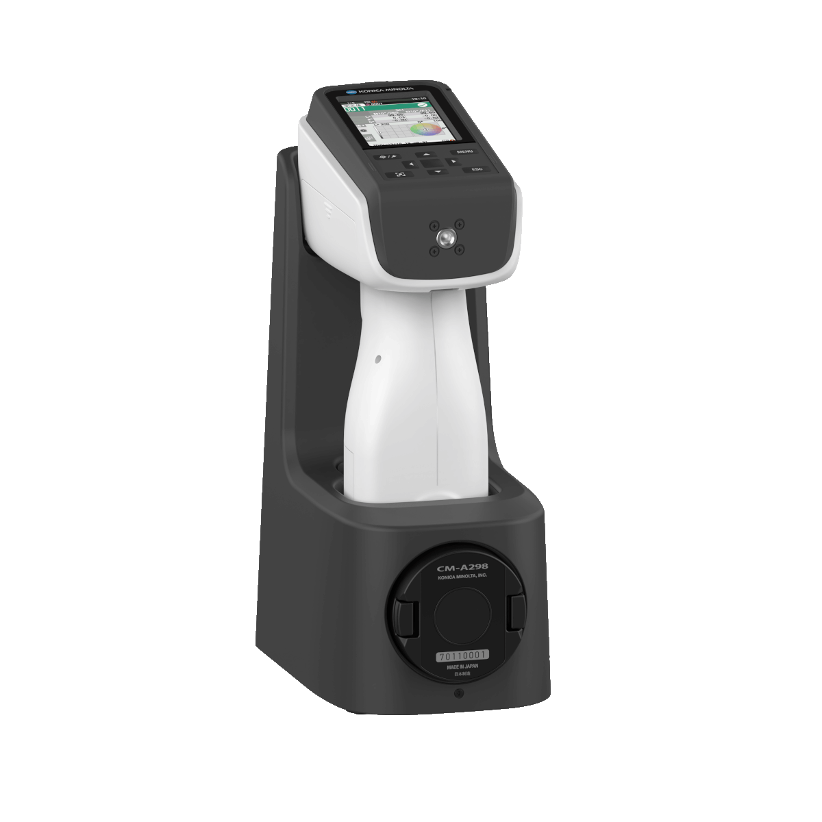 El espectrofot&oacute;metro port&aacute;til vertical CM-17d de Konica Minolta ofrece mediciones precisas en superficies curvas y muestras peque&ntilde;as, con ergonom&iacute;a y visor electr&oacute;nico para posicionamiento exacto.