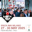 iPack-IMA 2025 packaging industry trade show in Milano, crowded exhibition hall with professional attendees
