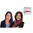 Two women hosts of unPACKed Spanish podcast smiling professionally