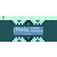 GCE25 Latino América event web banner with pixelated green and blue design