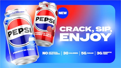 Pepsi presenta su nueva cola con prebióticos, menos azúcar y sabor clásico en diseño renovado.
