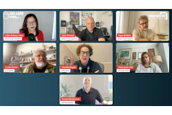 En la foto los directores creativos de las agencias latinoamericanas de diseño: Boldrini & Ficcardi de Mendoza, Argentina; JVD de Santiago de Chile; Infinito de Lima, Perú; Lip / Lucho Correa de Bogotá, Colombia; y Hernán Braberman de Tridimage, Buenos Aires, Argentina, en entrevista con Lilián Robayo, editora en jefe de Mundo EXPO PACK.