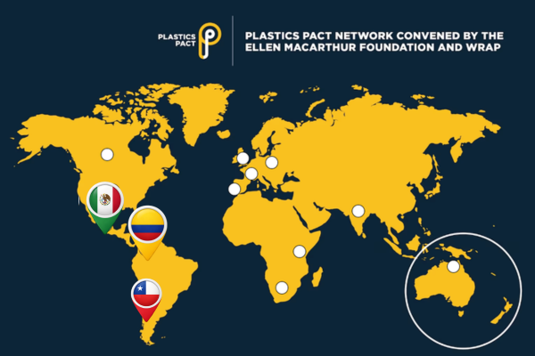 En la reuni&oacute;n anual del Pacto por los Pl&aacute;sticos, M&eacute;xico, Chile y Colombia sobresalieron en la red global con resultados medibles y un modelo de ecodise&ntilde;o que se replicar&aacute; en otros pa&iacute;ses.