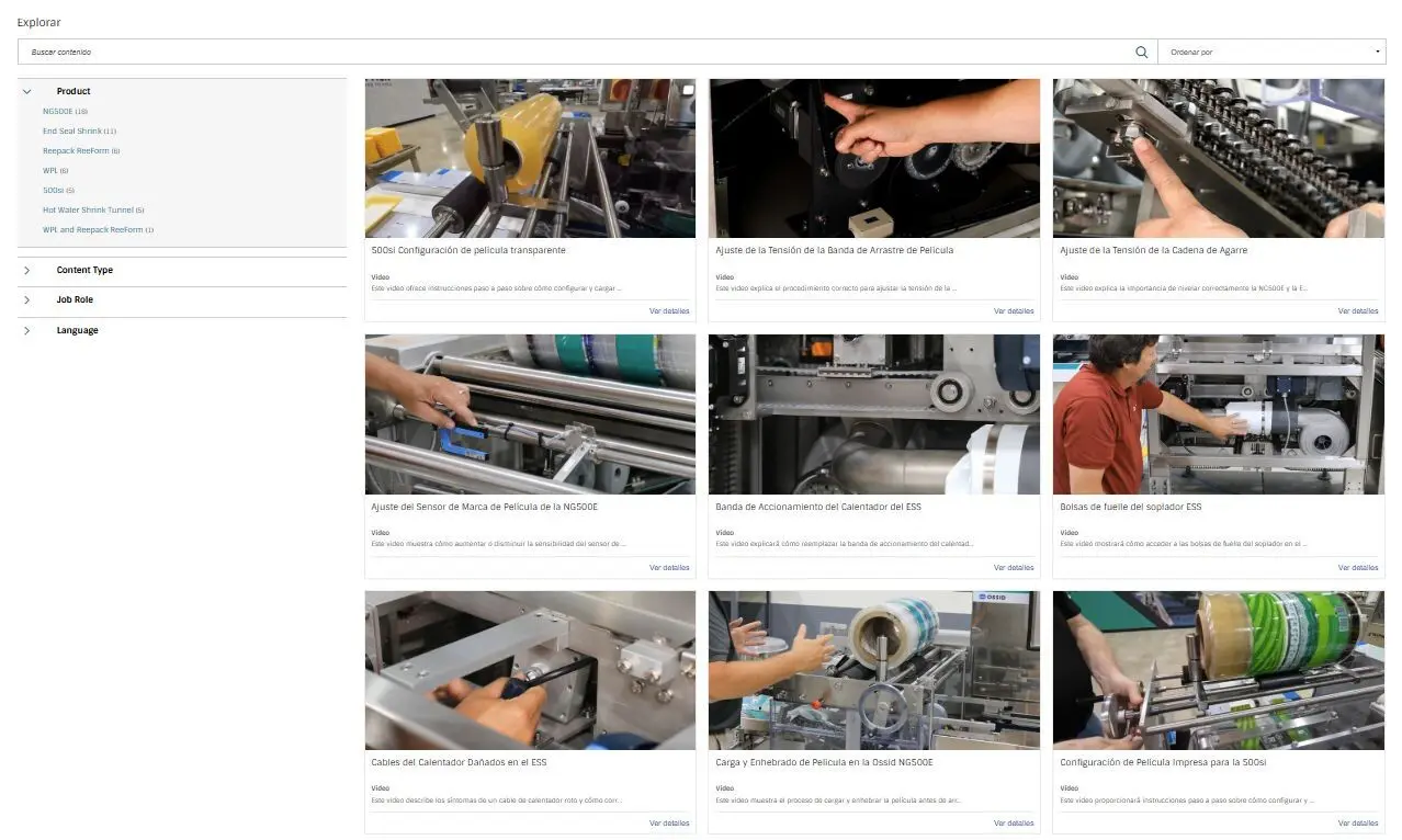 Ossid, empresa de ProMach, incorpora contenidos en espa&ntilde;ol en su portal de entrenamiento industrial.