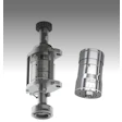 Two precision industrial spindle components with magnetic technology branding displayed side by side