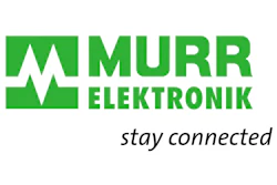 Murr Elektronik logo with green heartbeat symbol and stay connected tagline