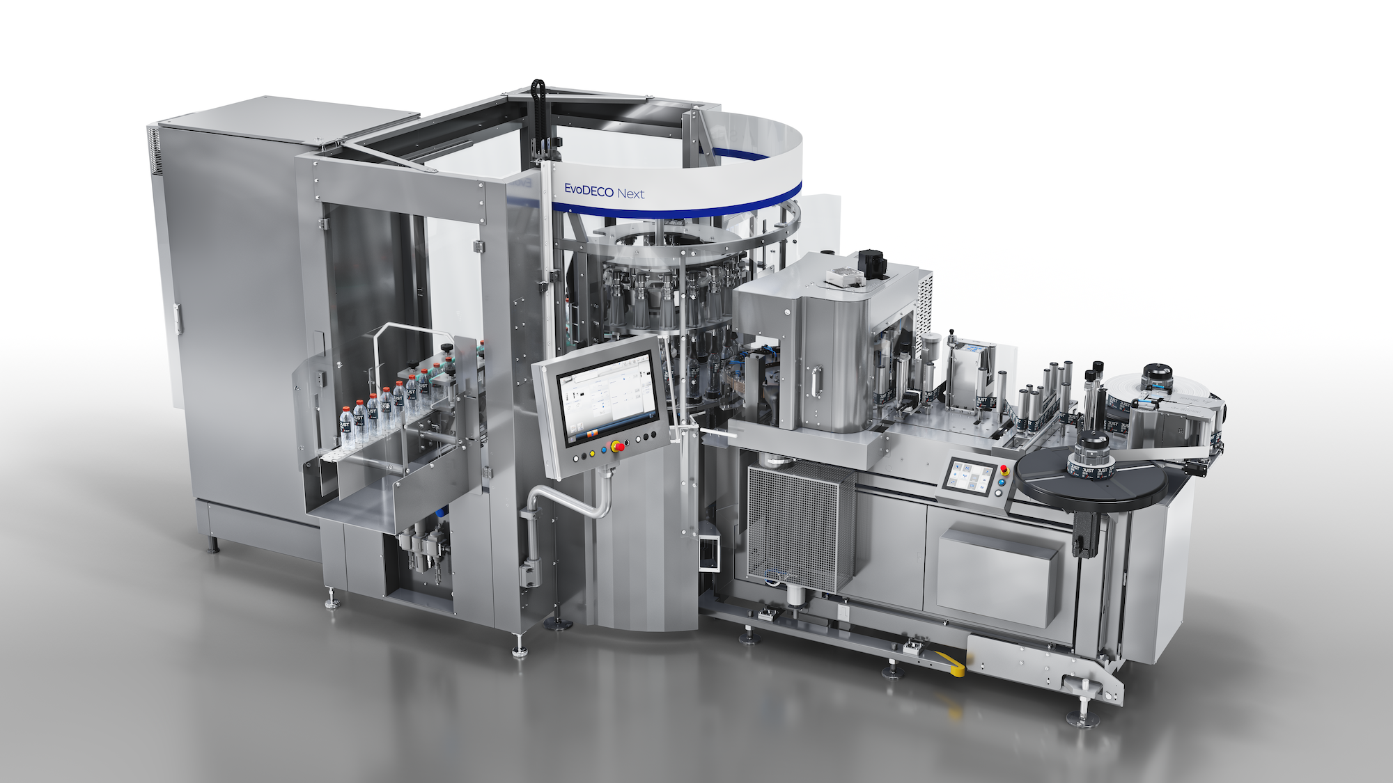 Automated pharmaceutical dispensing and packaging system with integrated robotic arms and multiple processing modules