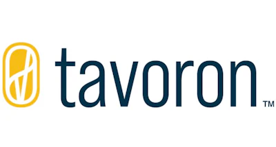 Tavoron logo featuring gold icon and navy blue text wordmark